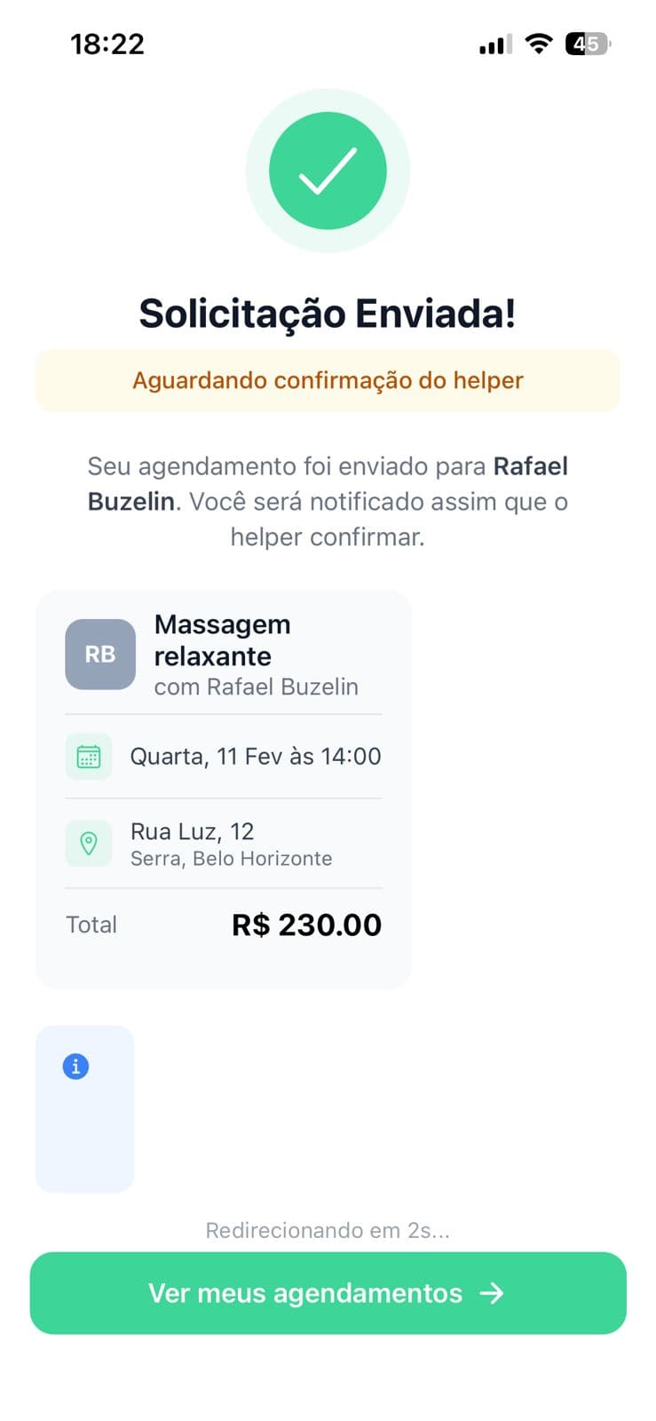Solicitação Enviada